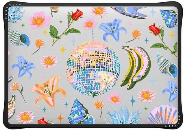 Main image of CASETiFY Impact MacBookPro 13" (M1/M2/Intel) Case [Cushioned Impact Corners/Scratch-Resistant/Anti-Slip Grip] - Disco Magic - Clear Black