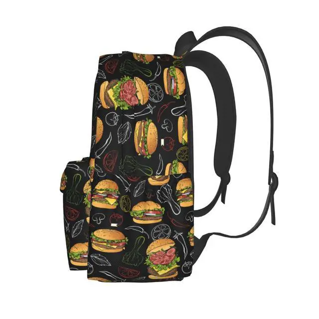 Alt view image 5 of 5 - Odfovowo Hamburger Backpack Travel Backpack for Women Men Work Laptop backpacks Carry on Backpack Computer Backpack Casual Daypack for Hiking Camping Climbing Gifts