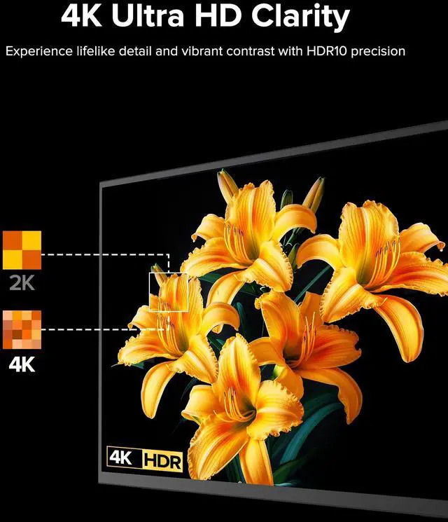 Alt view image 2 of 5 - EPORMOT Portable Monitor 4K 23.8", 3840x2160 UHD 24" QLED Large Monitor, 400 Nits | 100% DCI-P3 | USB-C & HDMI | VESA & Kickstand | Second Screen for Computer, Mini PC, Game Consoles