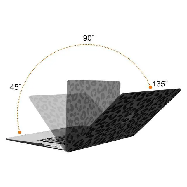 Alt view image 4 of 5 - MOSISO Compatible with MacBook Air 13 inch Case (Models: A1369 & A1466, Older Version 2010-2017 Release), Plastic Leopard Grain Hard Shell Case & Keyboard Cover Skin & Screen Protector, Black