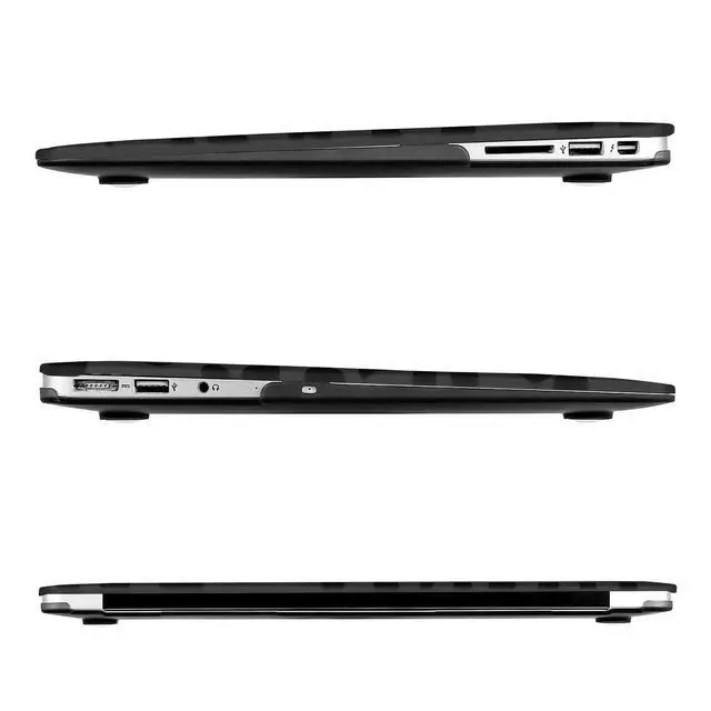 Alt view image 5 of 5 - MOSISO Compatible with MacBook Air 13 inch Case (Models: A1369 & A1466, Older Version 2010-2017 Release), Plastic Leopard Grain Hard Shell Case & Keyboard Cover Skin & Screen Protector, Black