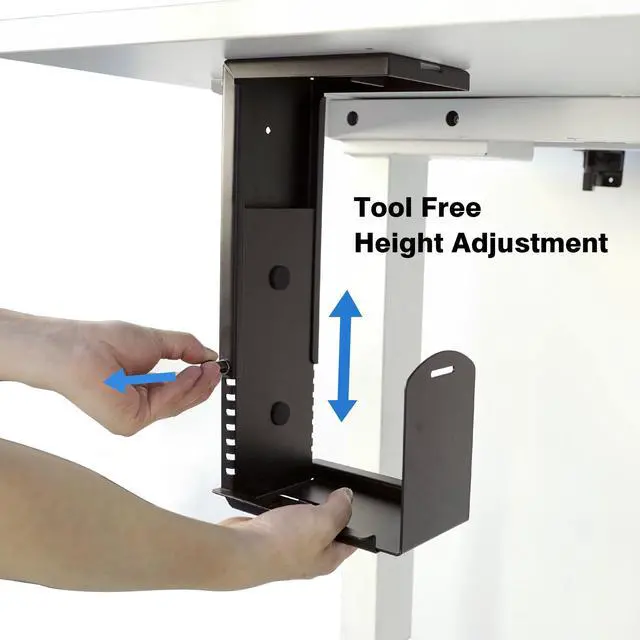 Alt view image 5 of 5 - Bylitco Universal Wall or Under Desk CPU Mount, PC/NAS Bracket  4.5 to 9.2 inch Wide Computer Holder, Space-Saving Design with Safety Lock,Max Load 32Lbs