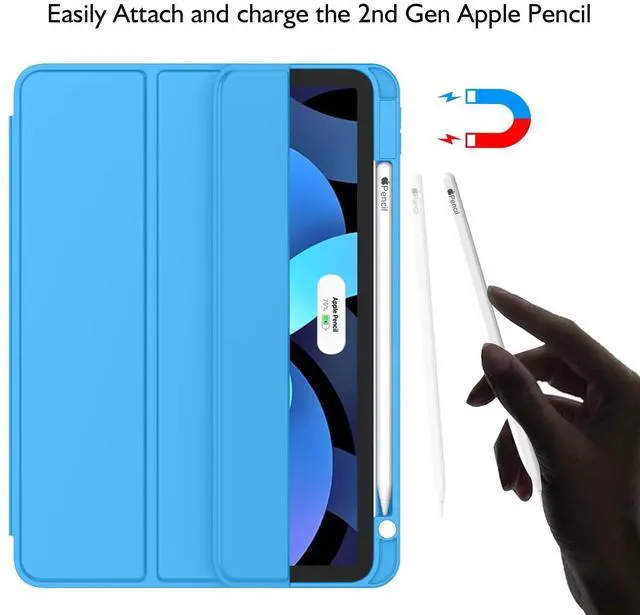 Alt view image 2 of 5 - ZryXal iPad Air 11 Inch Case M3 2025 / M2 2024, iPad Air Case 5th Generation/4th Generation 2022/2020 10.9 Inch [Support Touch ID and Auto Wake/Sleep](Ocean Blue)