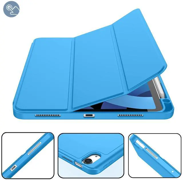 Alt view image 4 of 5 - ZryXal iPad Air 11 Inch Case M3 2025 / M2 2024, iPad Air Case 5th Generation/4th Generation 2022/2020 10.9 Inch [Support Touch ID and Auto Wake/Sleep](Ocean Blue)