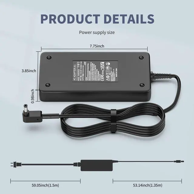 Alt view image 5 of 5 - HFLRZZ 230W 180W AC Charger Compatible with Acer Predator Helios 300 PH315-54 PH315-53 PH317-55 PH317-52 G3-573 Triton 300 500 Series PT515-52 PT516 PT316 Nitro 5 7 Gaming Laptop Power Adapter