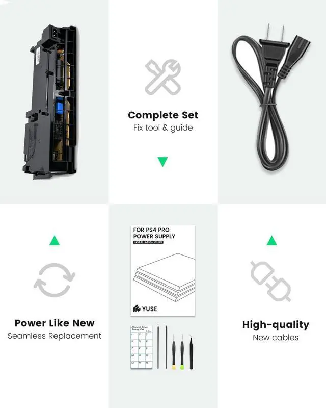 Alt view image 3 of 5 - LHM for PS4 Pro Power Supply Replacement ADP-300FR CUH-72xx Series Compatible with Power Cord