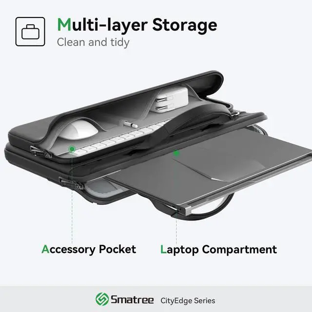 Alt view image 3 of 5 - Smatree CityEdge Laptop Sleeve Case for 14.6 inch Samsung Galaxy Tab S10/S9/S8 Ultra, for 14 inch Galaxy Chromebook Go, for Galaxy Book5/4/3 Pro/3 360/2 360, for 13.3 inch GalaxyChromebook2 Case(CE05)