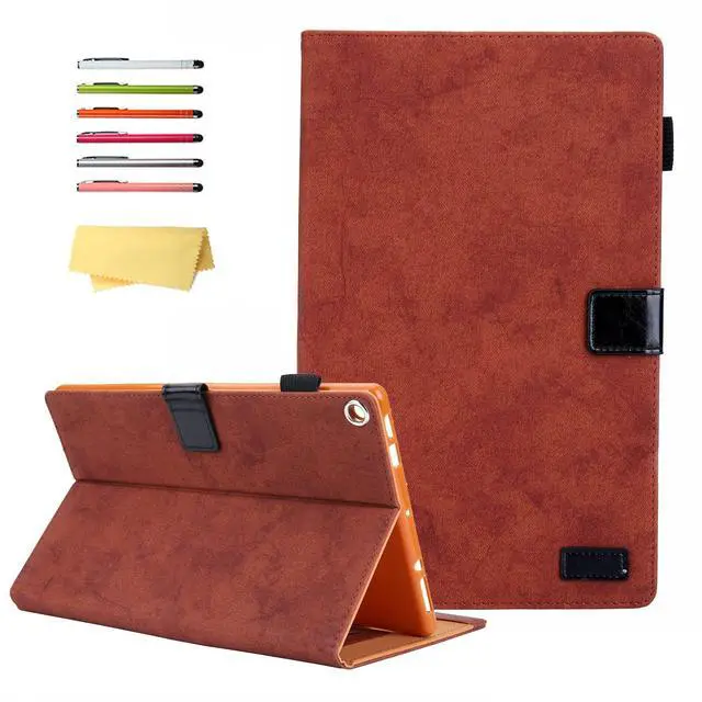 Main image of UUcovers for 8" Kindle Fire HD 8 Tablet (2018/2017/2016) Release Case 8th/7th/6th Generation with Pencil Holder [Auto Wake/Sleep] Business PU Leather Folio Stand Magnetic Smart TPU Back Cover, Brown