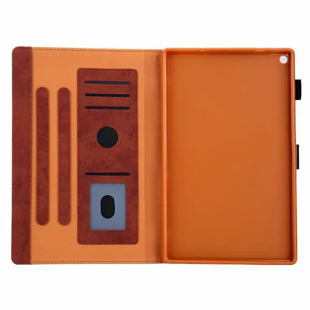 Alt view image 5 of 5 - UUcovers for 8" Kindle Fire HD 8 Tablet (2018/2017/2016) Release Case 8th/7th/6th Generation with Pencil Holder [Auto Wake/Sleep] Business PU Leather Folio Stand Magnetic Smart TPU Back Cover, Brown