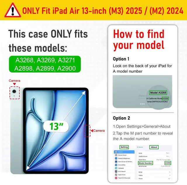 Alt view image 2 of 5 - Lepeoac Case for iPad Air 13 Inch (M3) 2025, (M2) 2024 - [Built-in Pencil Holder] Shockproof Cover with Clear Transparent Back Shell, Auto Sleep/Wake Cover, Cherry Bow P704