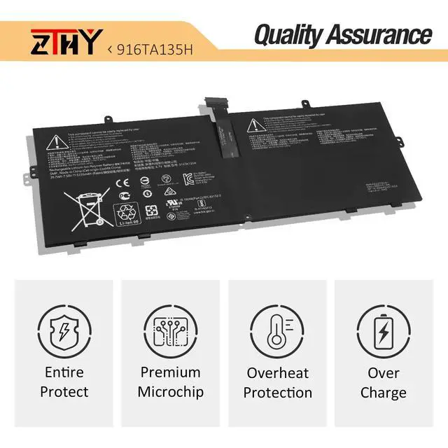 Alt view image 5 of 5 - ZTHY 916TA135H DYNZ02 Laptop Battery Replacement for Microsoft Surface Laptop Go Model 1943 12.4-Inch Series AHA42227027 AHA42227028 7.58V 39.7Wh 5235mAh