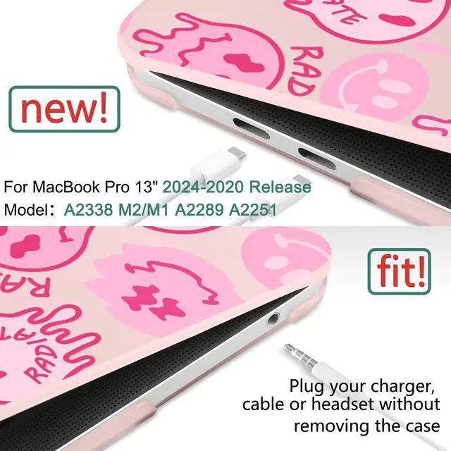 Alt view image 2 of 5 - DONGKE for MacBook Pro 13 Inch Case 2023-2016 Release A2338 M2 M1 A2251 A2289 A2159 A1989 A1706 Touch Bar & Touch ID, Hard Shell with USB C to USB Adapter & Keyboard Cover, Melting Faces