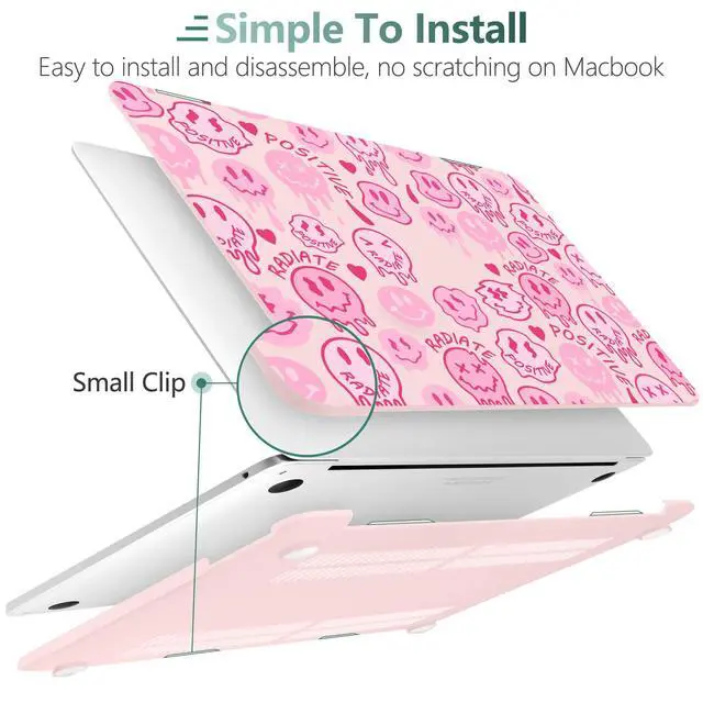 Alt view image 3 of 5 - DONGKE for MacBook Pro 13 Inch Case 2023-2016 Release A2338 M2 M1 A2251 A2289 A2159 A1989 A1706 Touch Bar & Touch ID, Hard Shell with USB C to USB Adapter & Keyboard Cover, Melting Faces