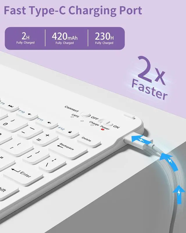 Alt view image 5 of 5 - SQBEBS Case with Keyboard for iPad Air 11 inch M3/M2 (2025/2024), iPad Air 5th/4th Generation 10.9 inch (2022/2020), Detachable Bluetooth Keyboard, Stand Folio Cover with Pencil Holder, Purple