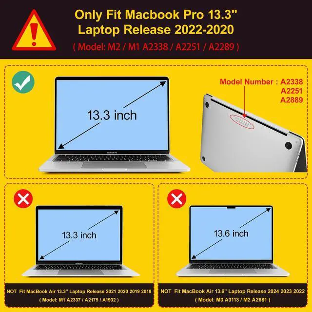 Alt view image 2 of 5 - Tuiklol Case for 2022 MacBook Pro 13 Inch M2 Clip, 2021 2020 Release M1 A2338 A2289 A2251, Hard Shell Case for MacBook Pro 13.3" with Touch Bar Fits Touch ID and Retina Display, Bow