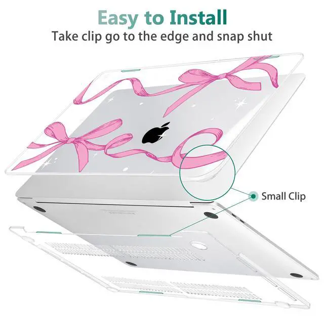 Alt view image 3 of 5 - Tuiklol Case for 2022 MacBook Pro 13 Inch M2 Clip, 2021 2020 Release M1 A2338 A2289 A2251, Hard Shell Case for MacBook Pro 13.3" with Touch Bar Fits Touch ID and Retina Display, Bow