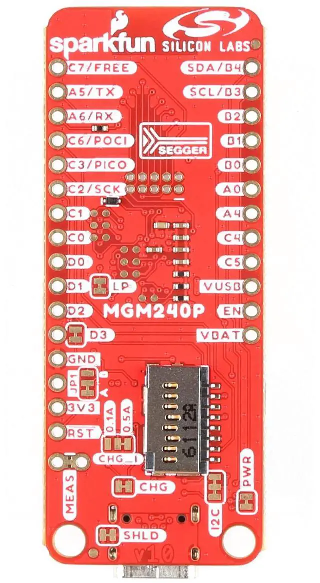 Alt view image 3 of 4 - SparkFun Thing Plus Matter - MGM240P Wireless Module Thing Plus Form-Factor (Feather-Compatible) USB-C Connector, Board Dimensions (Inches): 2.30" x 0.90"