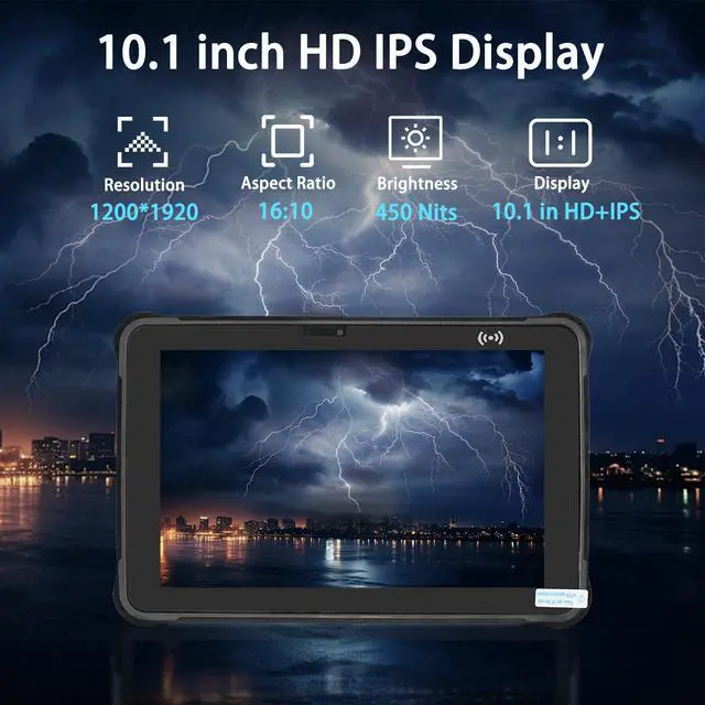 Alt view image 4 of 5 - Breloom ST11-J Rugged Tablet Windows 11 Pro, 10.1" Sunlight-Readable IPS (450nits), Intel N5100 Quad-Core, 8GB+256GB, IP65 Waterproof Tablet, 4G LTE/GPS/NFC/MIL-STD-810G, 6000mAh (8+256GB)