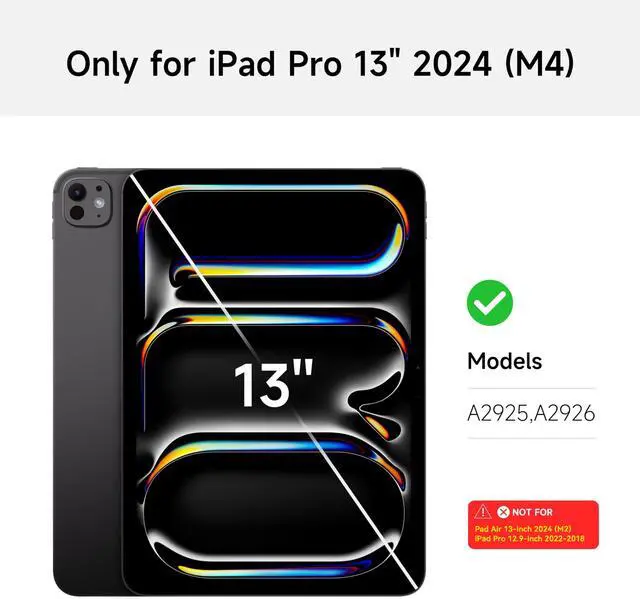 Alt view image 2 of 5 - nimin Keyboard Case for iPad Pro 13 inch 2024 (M4), Multi-Touch Trackpad, Magnetic Attach, 7-Color Backlight, Auto Sleep/Wake, Snow White