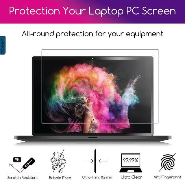 Alt view image 3 of 5 - (2-Pack) 17.3 inch Tempered Glass Laptop Screen Protector for 17.3" HP/Dell/ASUS/Samsung/Lenovo/Acer/LG etc 17.3" 16:9 Laptop,(383 x 215mm,W x H)-9H Hardness, Anti Fingerprint, Bubble Free