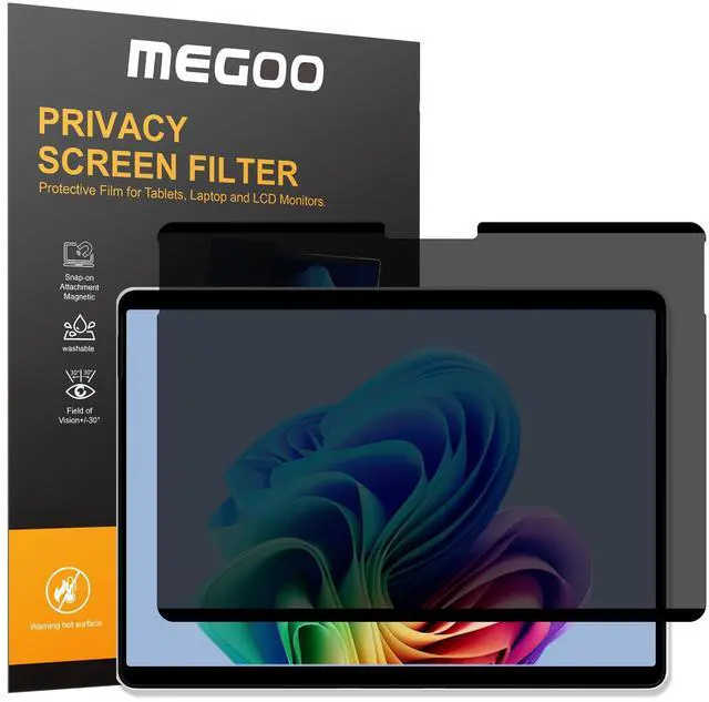 Main image of Megoo Magnetic Privacy Screen Protector for Surface Pro 12 inch (2025) Removable, Anti-Spy, Anti-Glare, Easy Install, Blue Light & UV Blocking
