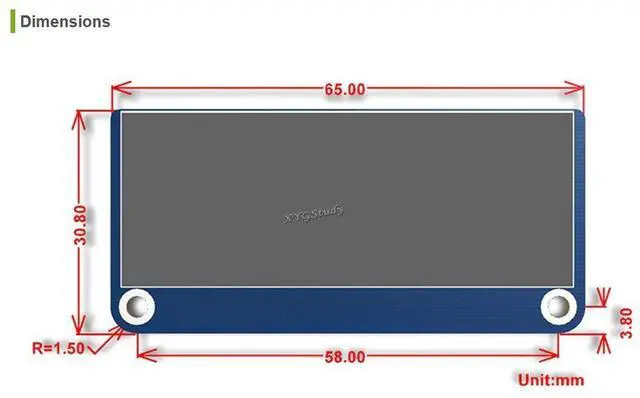 Alt view image 5 of 5 - 2.23 inch OLED Display HAT for Raspberry Pi 2B/3B/4B/Zero/Zero W Jetson Nano 128×32 Pixels SPI/I2C Interface @XYGStudy
