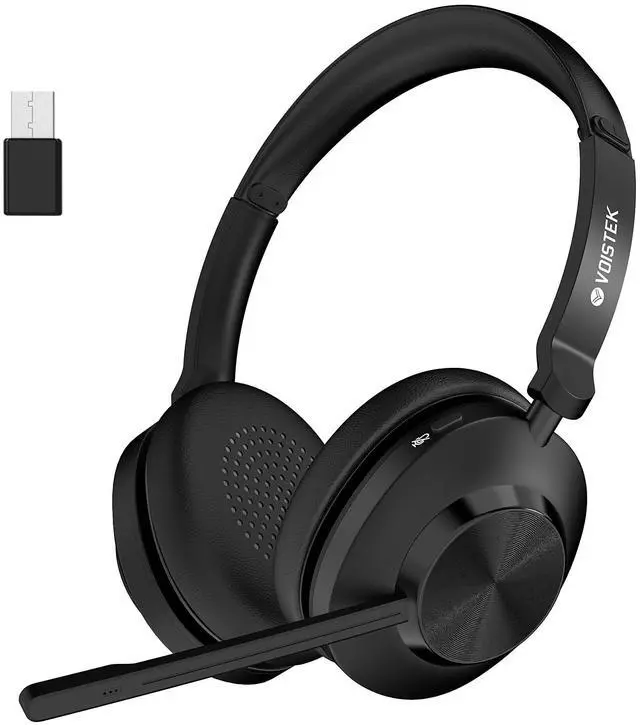 Main image of Voistek Wireless Headset, Bluetooth Headset with Noise Cancelling Microphone for PC,On-Ear Headphones with USB Dongle & Mute Button for Office Work, Video Meeting,Cell Phones, Computer