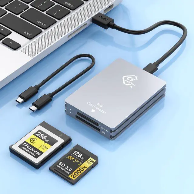 Main image of CFexpress Type A and SD Dual-Slot Card Reader, USB 3.1 Gen 2 10Gbps CFexpress Reader, Portable CF Express Card Reader Included USB C to USB A/C Cable, Compatible with Windows/Mac/Linux/Android