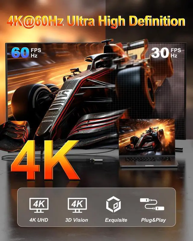 Alt view image 2 of 5 - Anehmeta USB C to Dual HDMI Adapter 4K@60hz, Type C to HDMI Splitter for Dual Monitors, USB C Hub Extend Display for MacBook Air/Pro, XPS, More Laptops with Thunderbolt 3/4 Ports