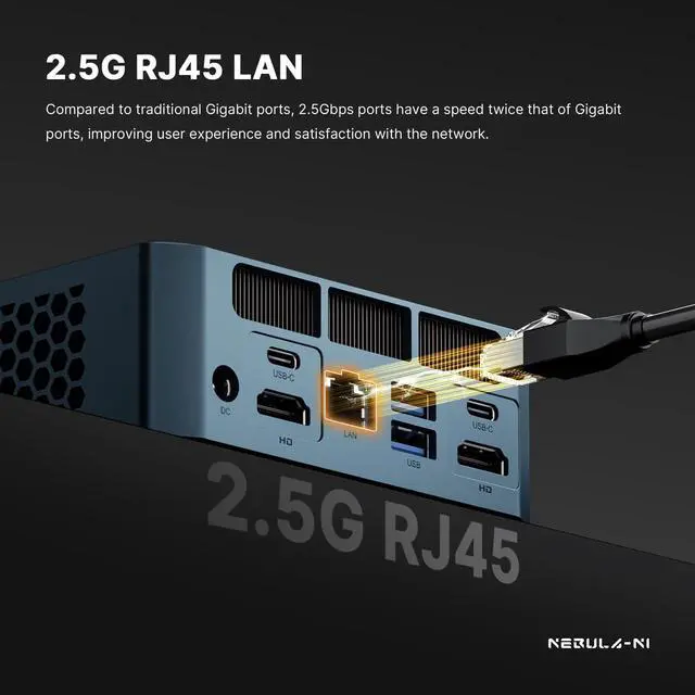 Alt view image 5 of 5 - ORIGIMAGIC N1 Mini PC Ryzen 7 5825U, Light Gaming Mini Computer, 16GB DDR4 512GB SSD, 4K Quad Display (HDMI/Type-C), WiFi 6E/ BT5.2/USB 3.2, 2.5G LAN, 11 Pro Micro Desktop Computer, Home/Office/School