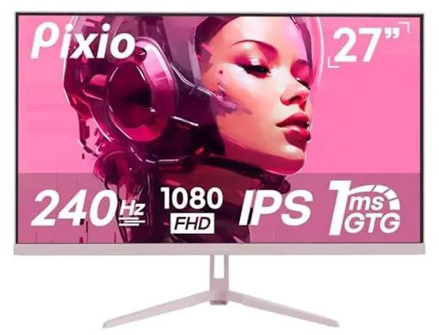 Main image of Pixio PX279 Wave Pink 27 inch 240Hz Refresh Rate FHD 1080p Resolution Fast IPS Panel 1ms GTG Resonse Time Gaming Monitor with Adaptive Sync