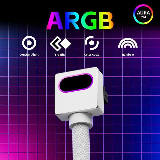 Alt view image 4 of 5 - AIJS 12+4Pin(16-pin) 12VHPWR GPU Modular CableDirect Connection Cable for NVIDIA GeForce RTX 40/5070/5080 Series Graphics Cards,18AWG 90°Right-Angle Design,Not an Extension Cable(White, Clip B-50CM)