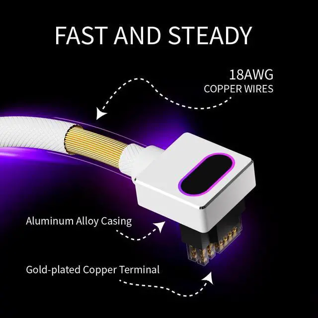 Alt view image 5 of 5 - AIJS 12+4Pin(16-pin) 12VHPWR GPU Modular CableDirect Connection Cable for NVIDIA GeForce RTX 40/5070/5080 Series Graphics Cards,18AWG 90°Right-Angle Design,Not an Extension Cable(White, Clip B-50CM)