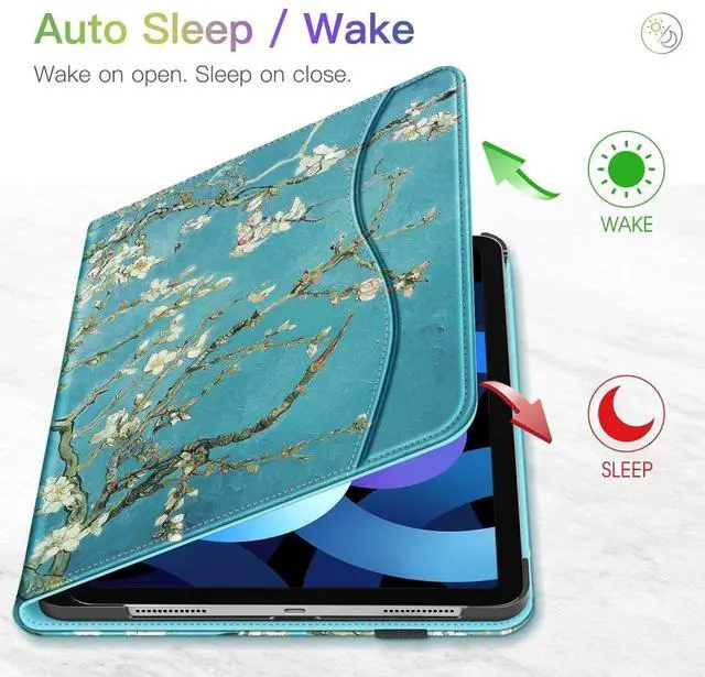 Alt view image 3 of 5 - Fintie Multi-Angle Viewing Case for iPad Air 11 & iPad Air 5/4 10.9 Inch Bundle with Fintie Silicone Sleeve for Apple Pencil Pro & Apple Pencil 2nd Generation