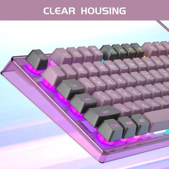 Alt view image 2 of 5 - MageGee Gaming Keyboard and Mouse Combo, K1 RGB LED Backlit Keyboard with 104 Key Computer PC Gaming Keyboard for PC/Laptop (Blackcurrant)