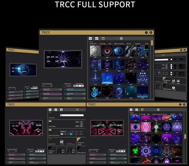 Alt view image 3 of 5 - Thermalright Trofeo Vision LCD White Edition Case Sub-Display Features a 6.86-inch Full-Color LCD Screen (1280x480 Resolution) with Magnetic Panel Design. Supports DIY Dynamic/Static Images (White).