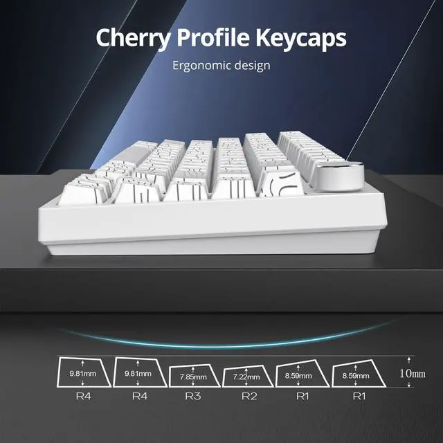 Alt view image 4 of 5 - Guffercty kred 135 Key White Keyboard Keycap Set Side Engraved, Cherry Profile PBT Material Translucent Characters Compatible with MX Switches(Form Line)