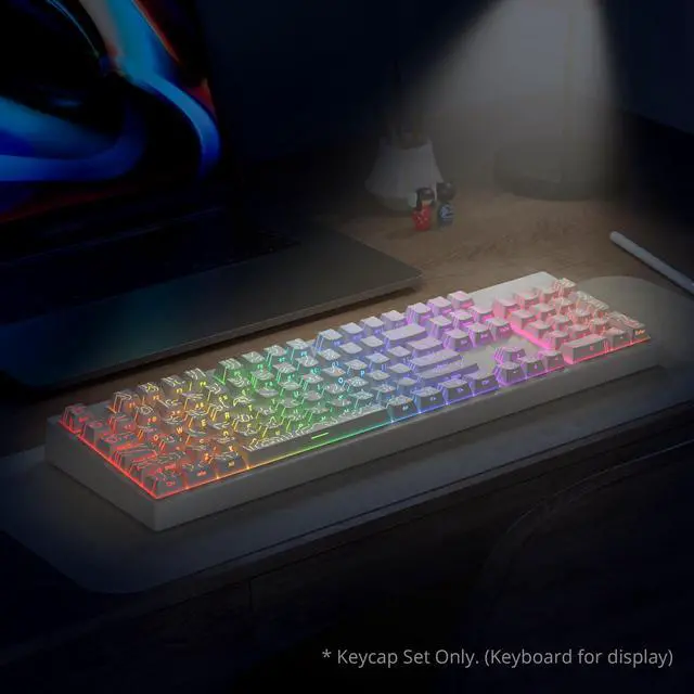 Alt view image 5 of 5 - Guffercty kred 135 Key White Keyboard Keycap Set Side Engraved, Cherry Profile PBT Material Translucent Characters Compatible with MX Switches(Form Line)
