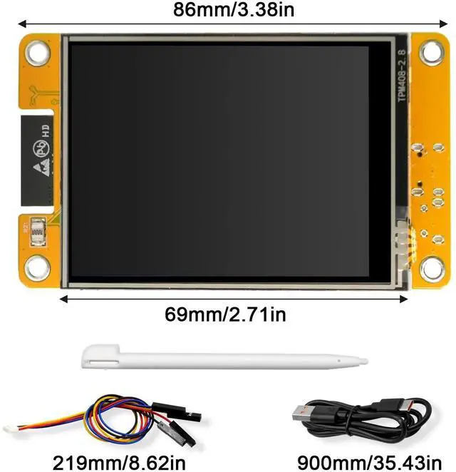 Alt view image 4 of 5 - 2-Pack Dual-Core Microcontroller Development Board with 2.8" TFT Touch Screen (240x320) | WiFi + Bluetooth Wireless Module, USB-C Interface, Compatible with Open-Source Ides for IoT Projects