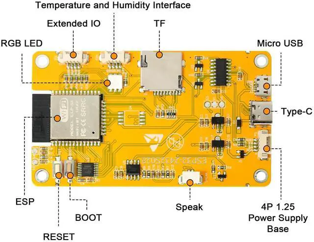 Alt view image 3 of 5 - 2-Pack Dual-Core Microcontroller Development Board with 2.8" TFT Touch Screen (240x320) | WiFi + Bluetooth Wireless Module, USB-C Interface, Compatible with Open-Source Ides for IoT Projects