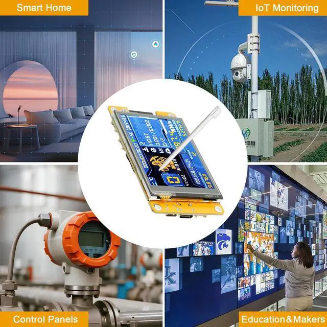 Alt view image 5 of 5 - 2-Pack Dual-Core Microcontroller Development Board with 2.8" TFT Touch Screen (240x320) | WiFi + Bluetooth Wireless Module, USB-C Interface, Compatible with Open-Source Ides for IoT Projects