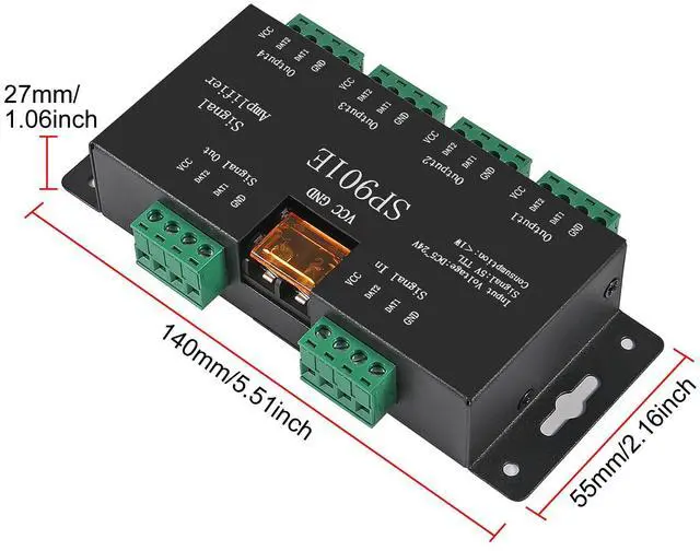 Alt view image 3 of 5 - ACEIRMC SP901E LED Pixel WS2812B WS2811 SPI Signal Amplifier Repeater for WS2813 SK6812 WS2815 WS2801 SK9822 etc All The RGB Addressable LED Strip and Dream Color Programmable LED Matrix Panel (4)