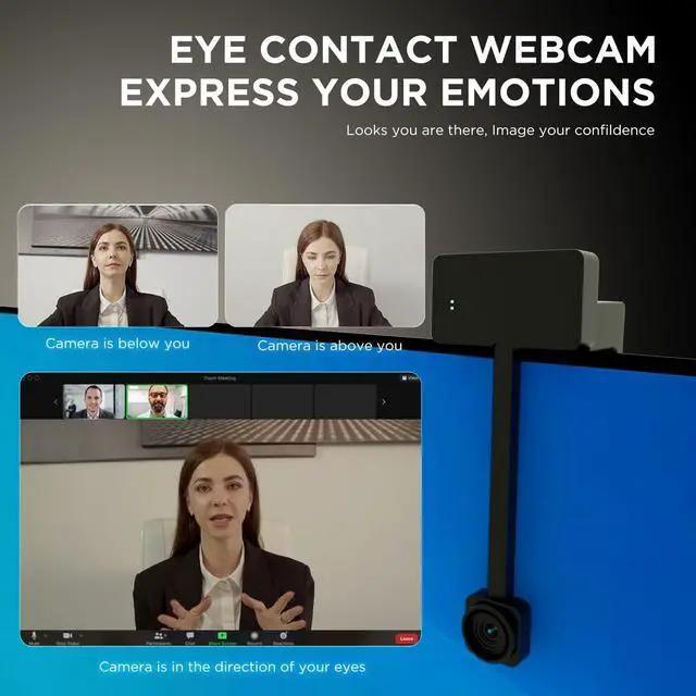 Alt view image 3 of 5 - ceabulila 4K Webcam for PC with Remote Control, Ultra HD 1/2.55'' Sensor, Autofocus, 10x Digital Zoom, Low Light Performance, Streaming Webcam for PC/Video Calling/Zoom/Skype/Teams (White)