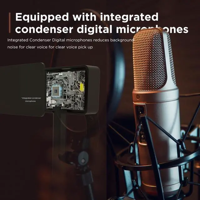 Alt view image 5 of 5 - ceabulila 4K Webcam for PC with Remote Control, Ultra HD 1/2.55'' Sensor, Autofocus, 10x Digital Zoom, Low Light Performance, Streaming Webcam for PC/Video Calling/Zoom/Skype/Teams (White)