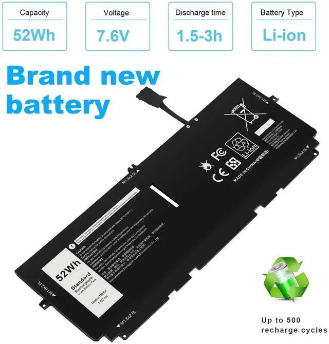 Alt view image 4 of 5 - ASUNCELL 52Wh 722KK Laptop Battery Replacement for Dell XPS 13 9300 XPS 13 9310 XPS 13 9380 P117G P117G002 P117G001 Series Notebook 0WN0N0 WN0N0 02XXFW 2XXFW FP86V 7.6V 6800mAh