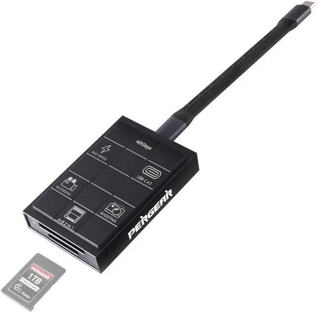 Main image of PERGEAR CFexpress 4.0 Type A and B Card Reader, 2-in-1 High-Speed USB Type C 40Gbps CFexpress Memory Card Adapter Portable Aluminum with Two Slots, Compatible for Windows/Mac/Linux/Android