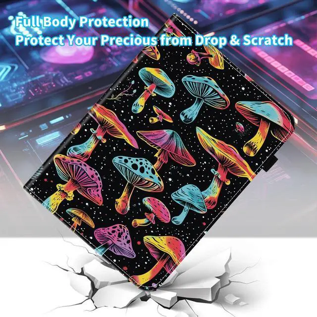 Alt view image 3 of 5 - BFUKVOU Case for 7" All-New Kindle Paperwhite 12th Gen 2024 & Kindle Colorsoft Signature Edition (2024 Release),Card Slot PU Leather TPU Case Pen Holder Auto Wake Sleep,Aesthetic Mushroom