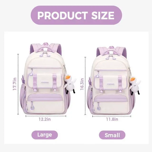 Alt view image 2 of 5 - MININAI Womens Girls Backpack for School Cute Aesthetic Large Laptop Backpack Kawaii Preppy Teen Kids Bookbag Travel Daypack (Blue,S)