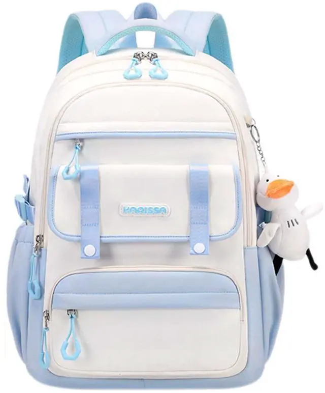 Main image of MININAI Womens Girls Backpack for School Cute Aesthetic Large Laptop Backpack Kawaii Preppy Teen Kids Bookbag Travel Daypack (Blue,S)