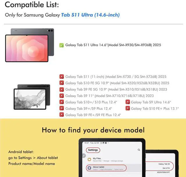 Alt view image 2 of 5 - INFILAND Case for Galaxy Tab S11 Ultra 2025 14.6 Inch, Multi-Angle Stand Cover Compatible with Samsung Tab S11 Ultra 5G SM-X936B/ SM-X930 [Auto Wake/Sleep] (Rose Gold)